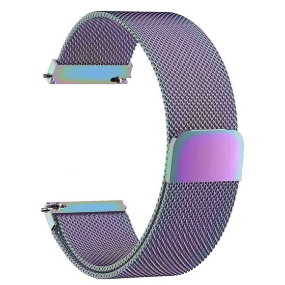 For Apple iWatch Series-Metal Stainless Steel Bands Rainbow & Pink (1) Set of 2 - Picture 3 of 10